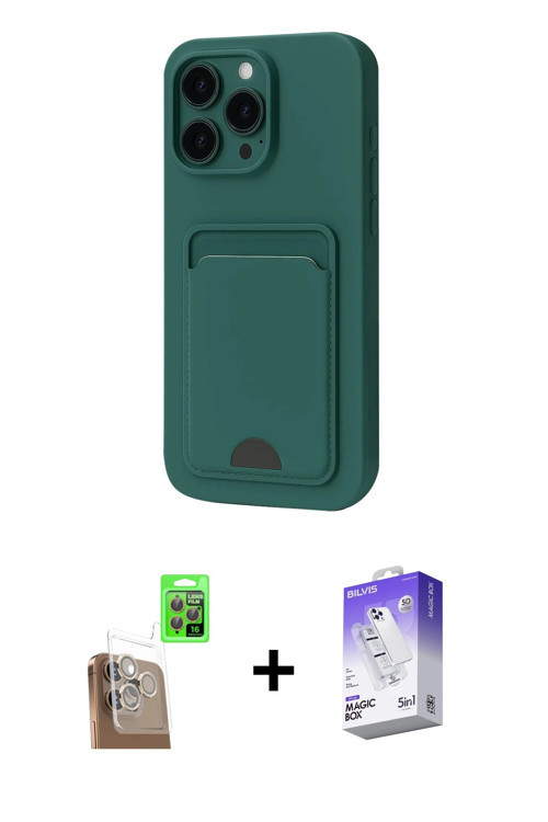 ieg™ iPhone 16 Pro Kılıf Vadi Çizgi Prime - Siyah Bilvis 5in1 3D Magic Cam Ekran Koruyucu + Çöl Tita