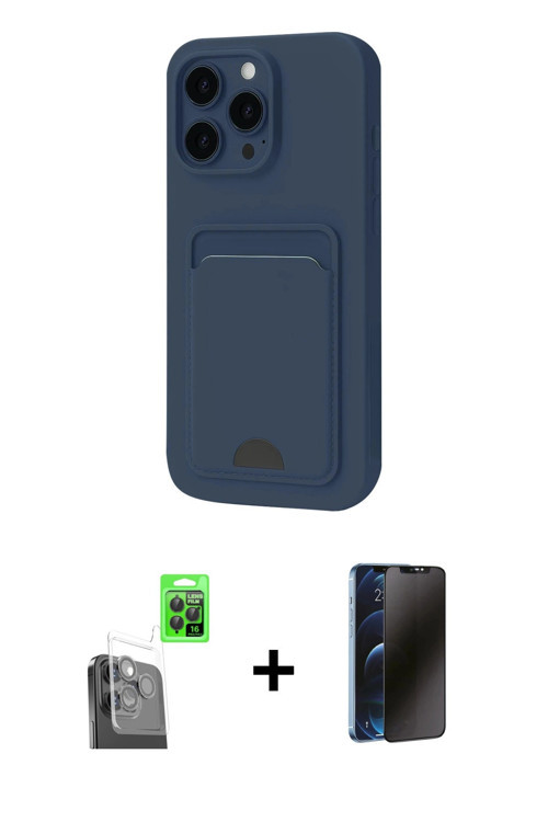 ieg™ iPhone 16 Pro Kılıf Vadi Çizgi Prime - Siyah 3D Antistatik Hayalet Cam Ekran Koruyucu + Siyah R