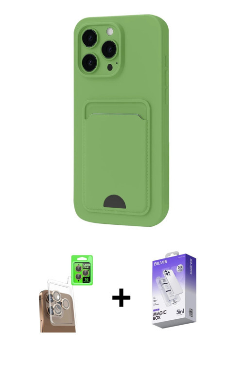 ieg™ iPhone 16 Pro Kılıf Vadi Çizgi Prime - Siyah Bilvis 5in1 3D Magic Cam Ekran Koruyucu + Çöl Tita