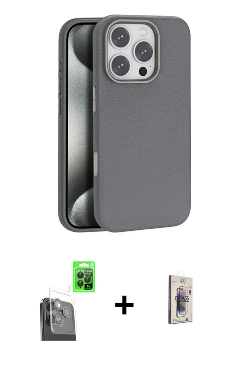 ieg™ iPhone 16 Pro Kılıf Zirve Modern Prime - Siyah Bilvis 3D Cam Ekran Koruyucu + Siyah Raze Metal