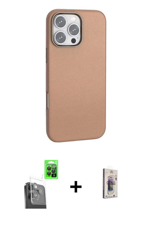 ieg™ iPhone 16 Pro Kılıf Zirve Modern Prime - Siyah Bilvis 3D Cam Ekran Koruyucu + Siyah Raze Metal