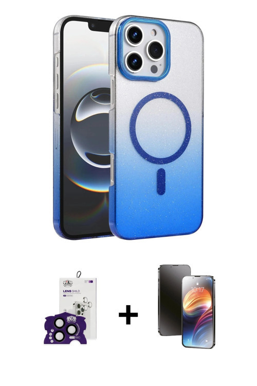 ieg™ iPhone 16 Pro Max Kılıf Ahenk Doku Özel Seri - Siyah 3D Antistatik Mat Seramik Nano Ekran Koruy