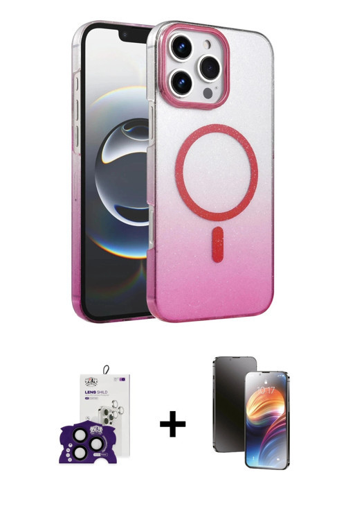 ieg™ iPhone 16 Pro Max Kılıf Ahenk Doku Özel Seri - Siyah 3D Antistatik Mat Seramik Nano Ekran Koruy