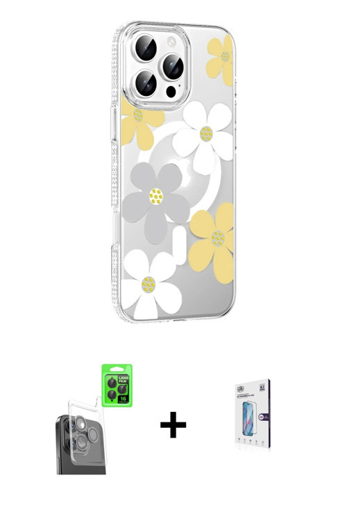 ieg™ iPhone 16 Pro Kılıf Yörünge Işık Prime - Siyah Bilvis 0.18mm Plus Cam Ekran Koruyucu + Siyah Ra