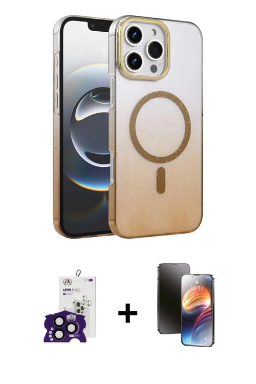 ieg™ iPhone 16 Pro Max Kılıf Ahenk Doku Özel Seri - Siyah 3D Antistatik Mat Seramik Nano Ekran Koruy