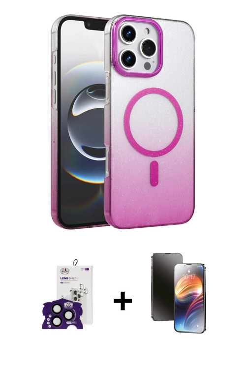 ieg™ iPhone 16 Pro Max Kılıf Ahenk Doku Özel Seri - Siyah 3D Antistatik Mat Seramik Nano Ekran Koruy