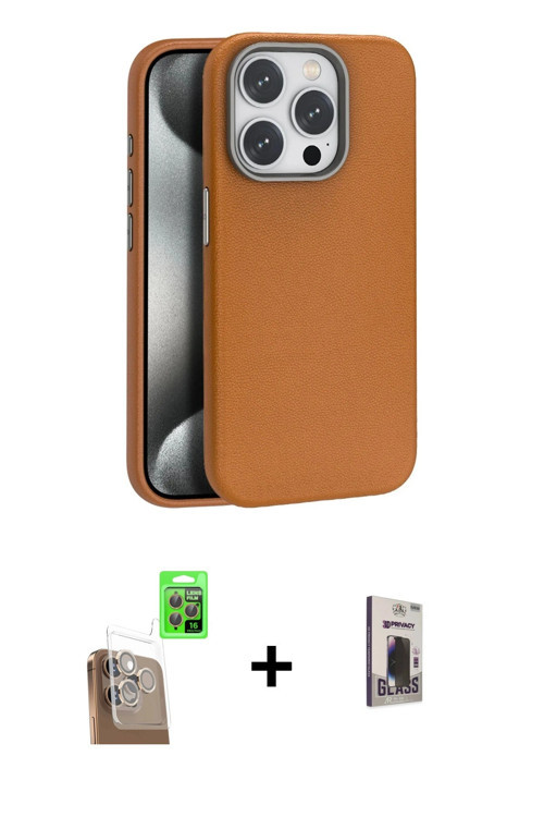 ieg™ iPhone 16 Pro Kılıf Zirve Modern Prime - Siyah Bilvis Hayalet Cam Ekran Koruyucu + Çöl Titanyum