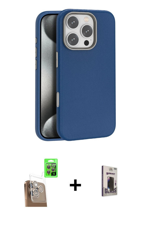 ieg™ iPhone 16 Pro Kılıf Zirve Modern Prime - Siyah Bilvis Hayalet Cam Ekran Koruyucu + Çöl Titanyum
