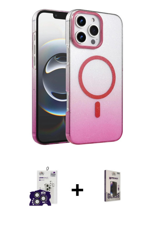 ieg™ iPhone 16 Pro Max Kılıf Ahenk Doku Özel Seri - Siyah Bilvis Hayalet Cam Ekran Koruyucu + Titany