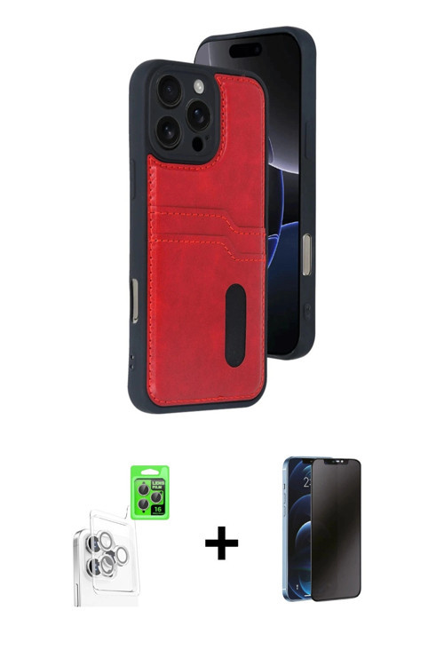 ieg™ iPhone 16 Pro Kılıf Yörünge Işık Serisi - Siyah 3D Antistatik Hayalet Cam Ekran Koruyucu + Beya