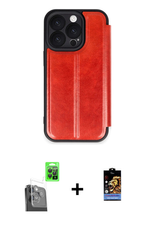 ieg™ iPhone 16 Pro Kılıf Zirve Yansıma Serisi - Siyah Buffer Hayalet Cam Ekran Koruyucu + Siyah Raze