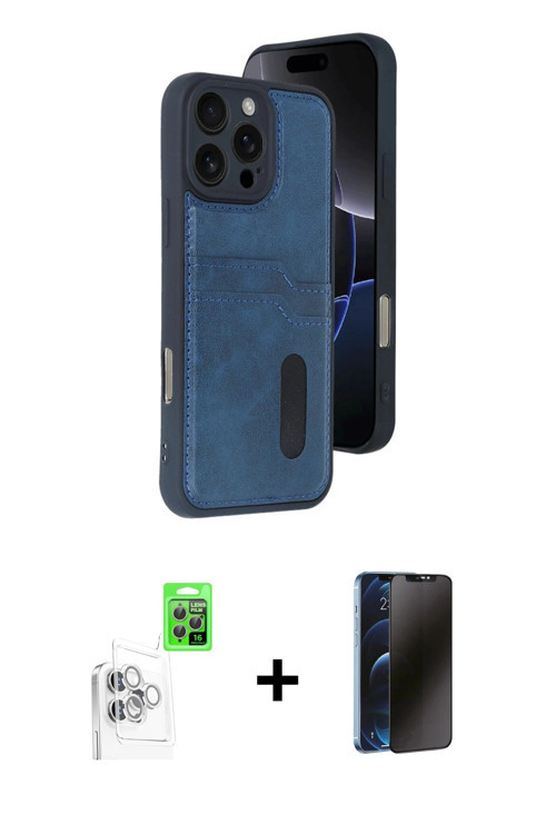ieg™ iPhone 16 Pro Kılıf Yörünge Işık Serisi - Siyah 3D Antistatik Hayalet Cam Ekran Koruyucu + Beya