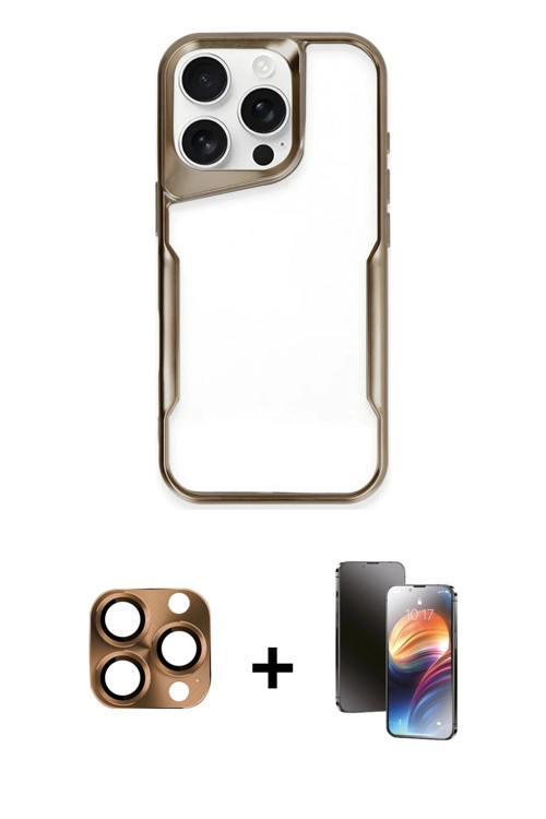 iPhone 16 Pro Max Kılıf Akış Çizgi Koleksiyonu - Siyah 3D Antistatik Mat Seramik Nano Ekran Kor