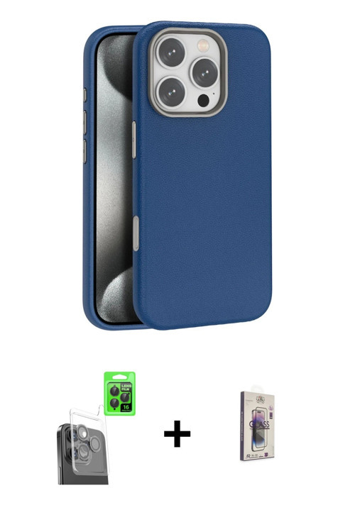 ieg™ iPhone 16 Pro Kılıf Zirve Modern Prime - Siyah Bilvis 3D Cam Ekran Koruyucu + Siyah Raze Metal