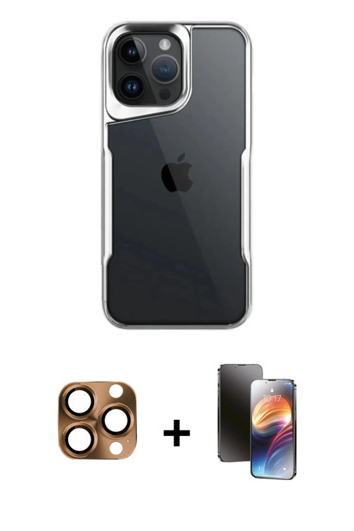 iPhone 16 Pro Max Kılıf Akış Çizgi Koleksiyonu - Siyah 3D Antistatik Mat Seramik Nano Ekran Kor