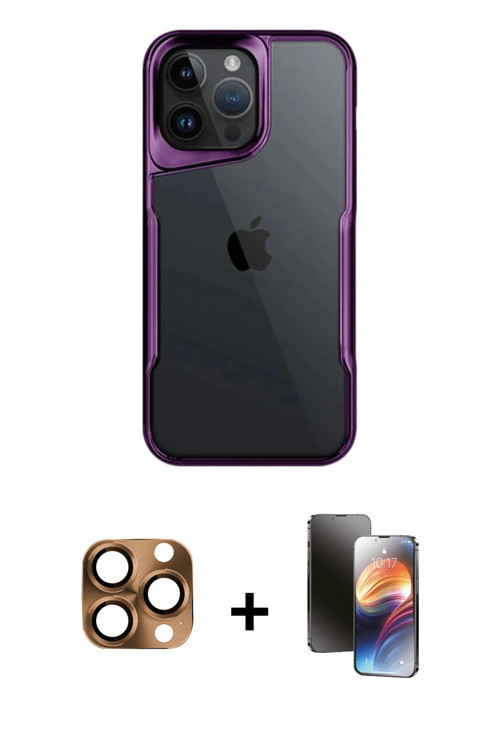 iPhone 16 Pro Max Kılıf Akış Çizgi Koleksiyonu - Siyah 3D Antistatik Mat Seramik Nano Ekran Kor