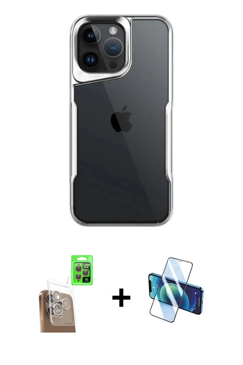 ieg™ iPhone 16 Pro Max Kılıf Akış Çizgi Koleksiyonu - Siyah 3D Antistatik Seramik Nano Ekran Koruyuc