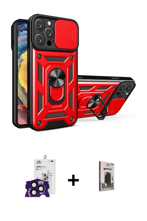 ieg™ iPhone 16 Pro Max Kılıf Ahenk Klasik - Siyah Bilvis Hayalet Cam Ekran Koruyucu + Siyah Bilvis T
