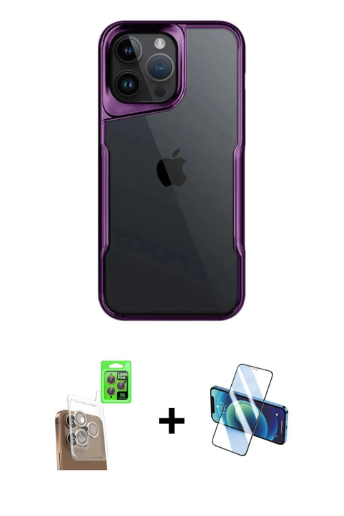 ieg™ iPhone 16 Pro Max Kılıf Akış Çizgi Koleksiyonu - Siyah 3D Antistatik Seramik Nano Ekran Koruyuc