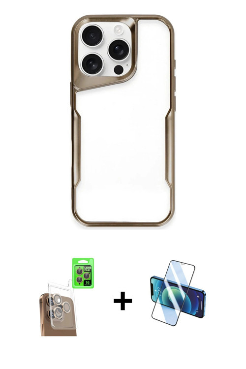 ieg™ iPhone 16 Pro Max Kılıf Akış Çizgi Koleksiyonu - Siyah 3D Antistatik Seramik Nano Ekran Koruyuc