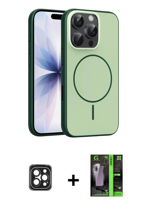 ieg™ iPhone 16 Pro Max Kılıf Atlas Asil Prime - Şeffaf 360 Full Body Arka Koruyucu + Siyah PVD Metal