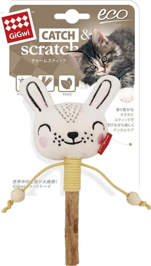 8519 Ahşap Kedi Oyun Stick Tavşan