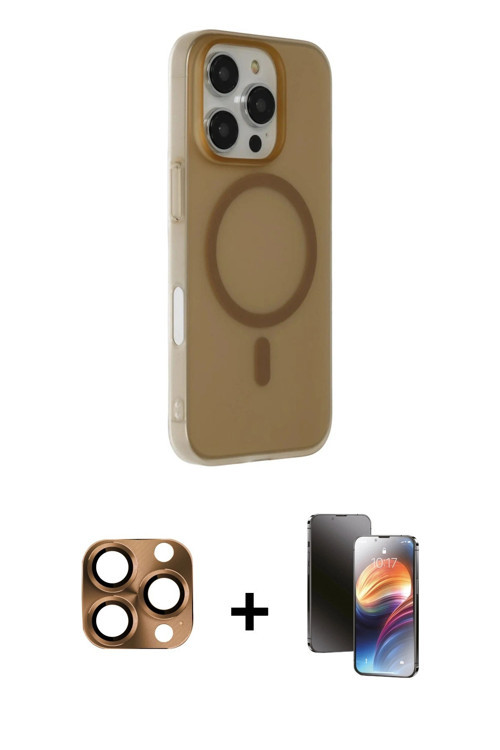 ieg™ iPhone 16 Pro Max Kılıf Çekirdek Modern Prime - Siyah 3D Antistatik Mat Seramik Nano Ekran Koru