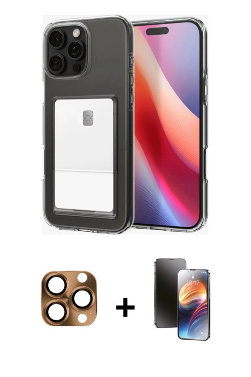 ieg™ iPhone 16 Pro Max Kılıf Doruk Klasik Koleksiyonu - Siyah 3D Antistatik Mat Seramik Nano Ekran K