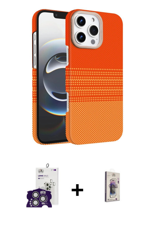 ieg™ iPhone 16 Pro Max Kılıf Doruk Serisi - Siyah Bilvis 3D Cam Ekran Koruyucu + Gümüş Bilvis Titan