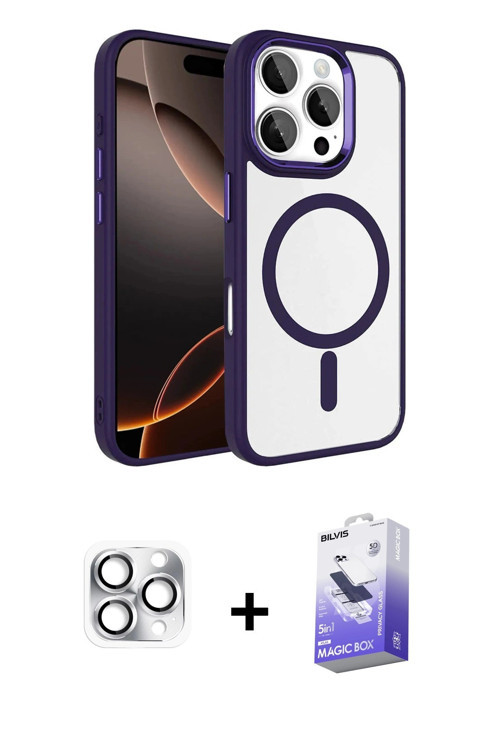 ieg™ iPhone 16 Pro Max Kılıf Kıvılcım Prime - Siyah Bilvis 5in1 5D Magic Hayalet Cam Ekran Koruyucu