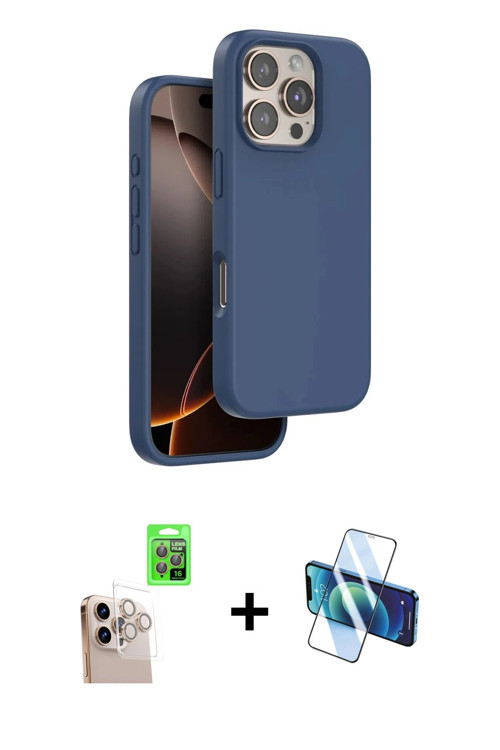 ieg™ iPhone 16 Pro Max Kılıf Kıvılcım Çizgi Serisi - Siyah 3D Antistatik Seramik Nano Ekran Koruyucu