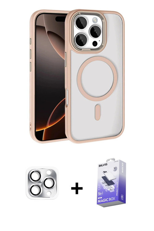 ieg™ iPhone 16 Pro Max Kılıf Kıvılcım Prime - Siyah Bilvis 5in1 5D Magic Hayalet Cam Ekran Koruyucu