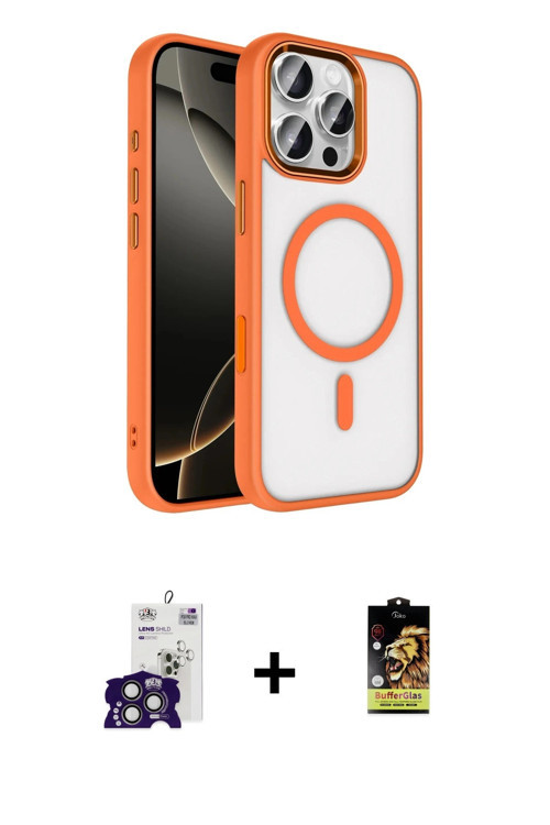 ieg™ iPhone 16 Pro Max Kılıf Kıvılcım Prime - Siyah Buffer Cam Ekran Koruyucu + Titanyum Gri Bilvis