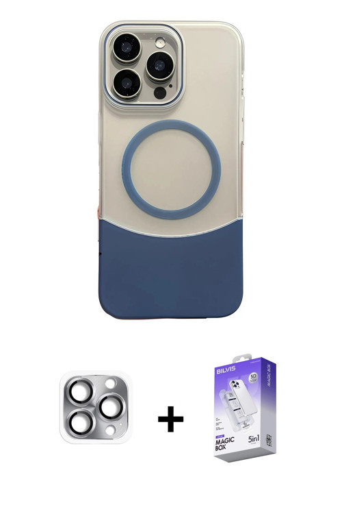 ieg™ iPhone 16 Pro Max Kılıf Kozmos Form Özel Seri - Siyah Bilvis 5in1 3D Magic Cam Ekran Koruyucu +