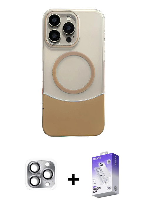 ieg™ iPhone 16 Pro Max Kılıf Kozmos Form Özel Seri - Siyah Bilvis 5in1 3D Magic Cam Ekran Koruyucu +