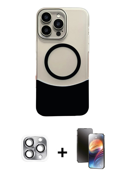 ieg™ iPhone 16 Pro Max Kılıf Kozmos Form Özel Seri - Siyah 3D Antistatik Mat Seramik Nano Ekran Koru
