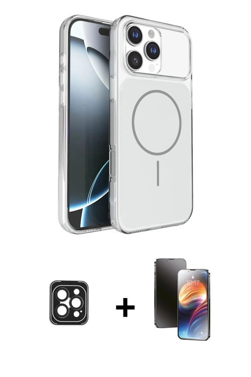 ieg™ iPhone 16 Pro Max Kılıf Kutup Doku Serisi - Siyah 3D Antistatik Mat Seramik Nano Ekran Koruyucu