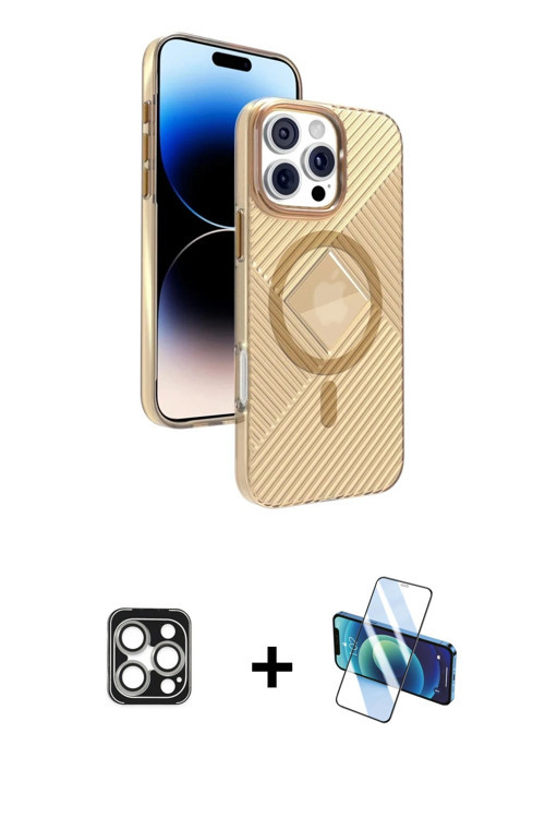 ieg™ iPhone 16 Pro Max Kılıf Nova Modern Prime - Siyah 3D Antistatik Seramik Nano Ekran Koruyucu + G