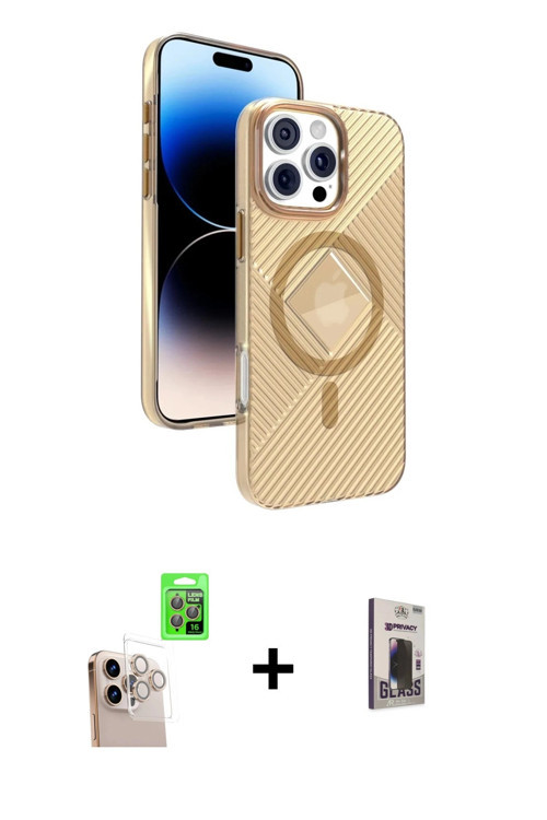 ieg™ iPhone 16 Pro Max Kılıf Nova Modern Prime - Siyah Bilvis Hayalet Cam Ekran Koruyucu + Natural G