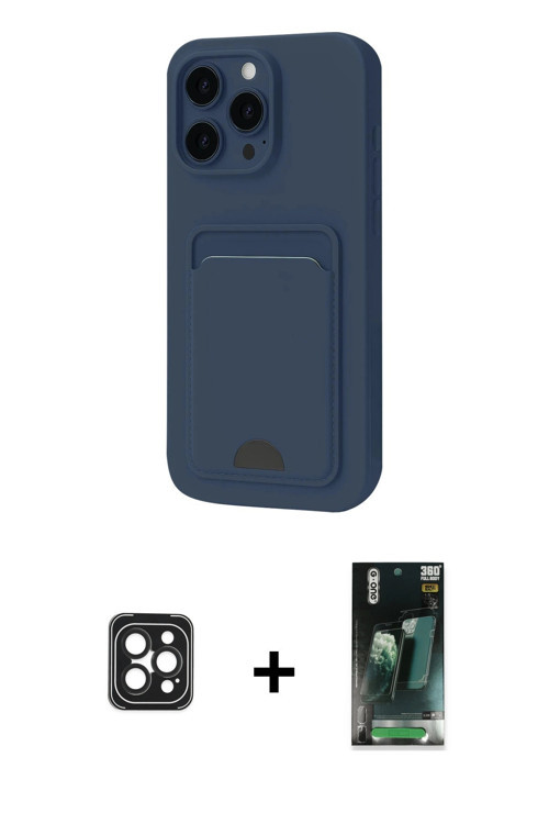 ieg™ iPhone 16 Pro Max Kılıf Vadi Çizgi Prime - Siyah 360 Mat Full Body Arka Koruyucu + Siyah PVD Me