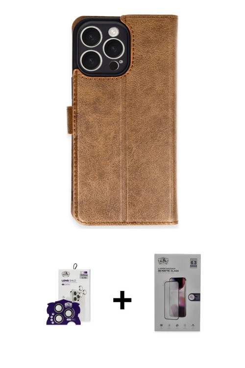 ieg™ iPhone 16 Pro Max Kılıf Siluet Işık Serisi - Siyah Bilvis 3D Mat Cam Ekran Koruyucu + Titanyum