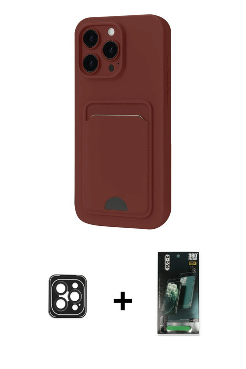 ieg™ iPhone 16 Pro Max Kılıf Vadi Çizgi Prime - Siyah 360 Mat Full Body Arka Koruyucu + Siyah PVD Me