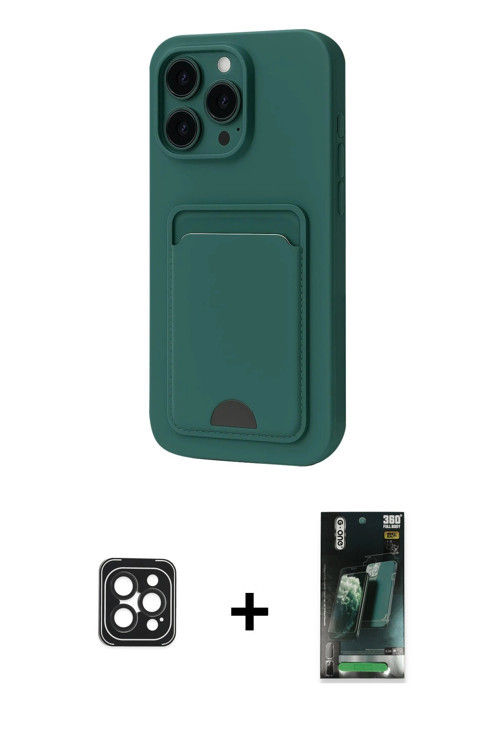ieg™ iPhone 16 Pro Max Kılıf Vadi Çizgi Prime - Siyah 360 Mat Full Body Arka Koruyucu + Siyah PVD Me
