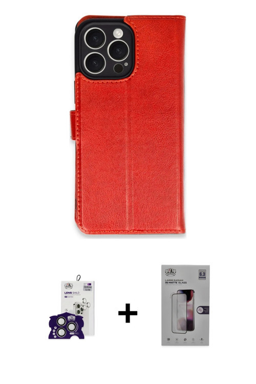 ieg™ iPhone 16 Pro Max Kılıf Siluet Işık Serisi - Siyah Bilvis 3D Mat Cam Ekran Koruyucu + Titanyum