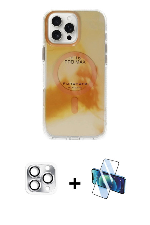 ieg™ iPhone 16 Pro Max Kılıf Ufuk Doku Prime - Siyah 3D Antistatik Seramik Nano Ekran Koruyucu + Güm