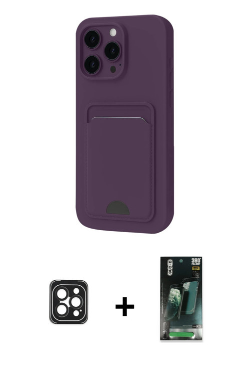 ieg™ iPhone 16 Pro Max Kılıf Vadi Çizgi Prime - Siyah 360 Mat Full Body Arka Koruyucu + Siyah PVD Me