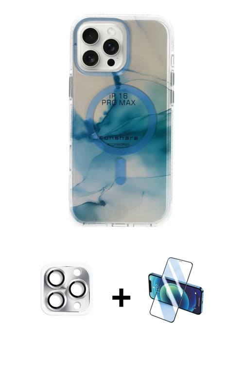ieg™ iPhone 16 Pro Max Kılıf Ufuk Doku Prime - Siyah 3D Antistatik Seramik Nano Ekran Koruyucu + Güm