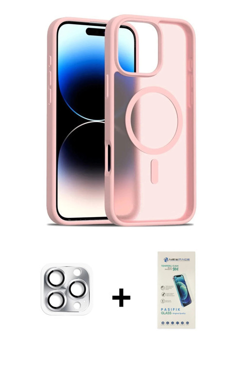 ieg™ iPhone 16 Pro Max Kılıf Siluet Minimal Prime - Şeffaf Pasifik Cam Ekran Koruyucu + Gümüş Pers A