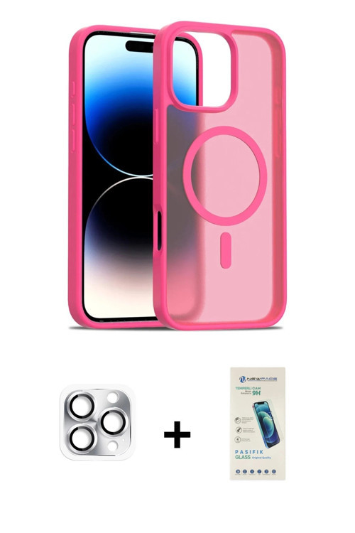 ieg™ iPhone 16 Pro Max Kılıf Siluet Minimal Prime - Şeffaf Pasifik Cam Ekran Koruyucu + Gümüş Pers A
