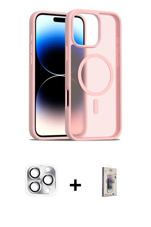 ieg™ iPhone 16 Pro Max Kılıf Siluet Minimal Prime - Siyah Bilvis 3D Cam Ekran Koruyucu + Gümüş Pers